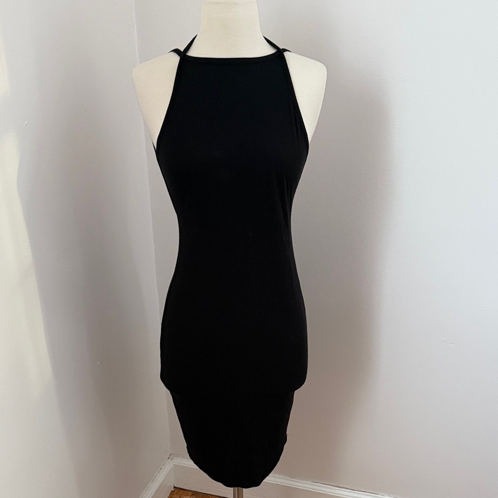 Little Black Dress | Open Back Spaghetti Strap Sleeveless Mini Dress size small